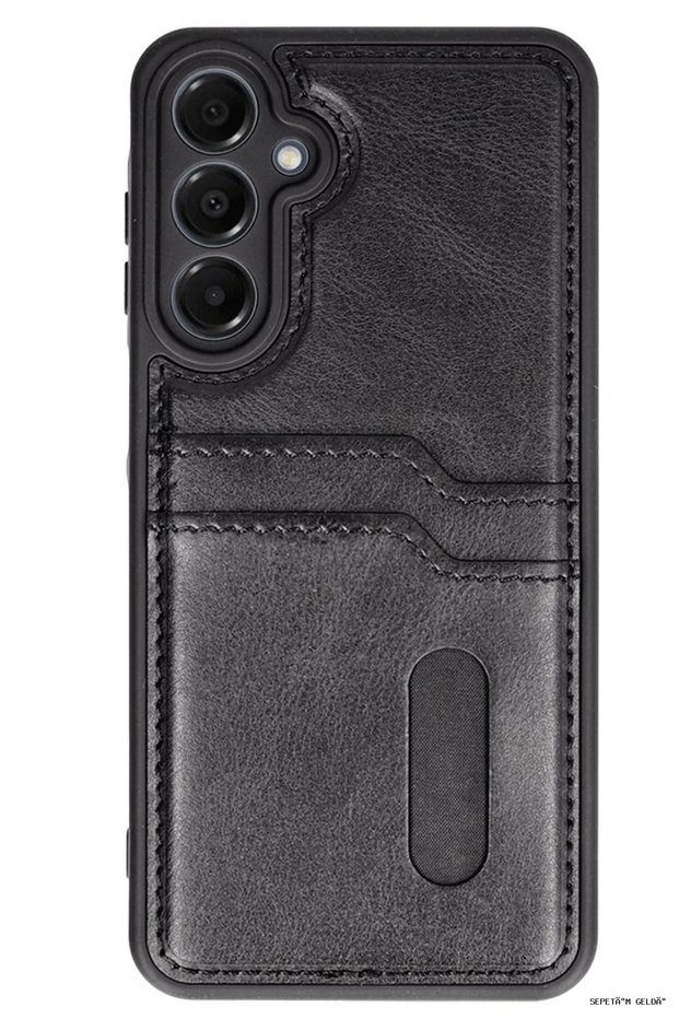 Spt-Gld Newface Galaxy A55 5g Case Sara Leather Case with Business Card Holder (95602) - Black