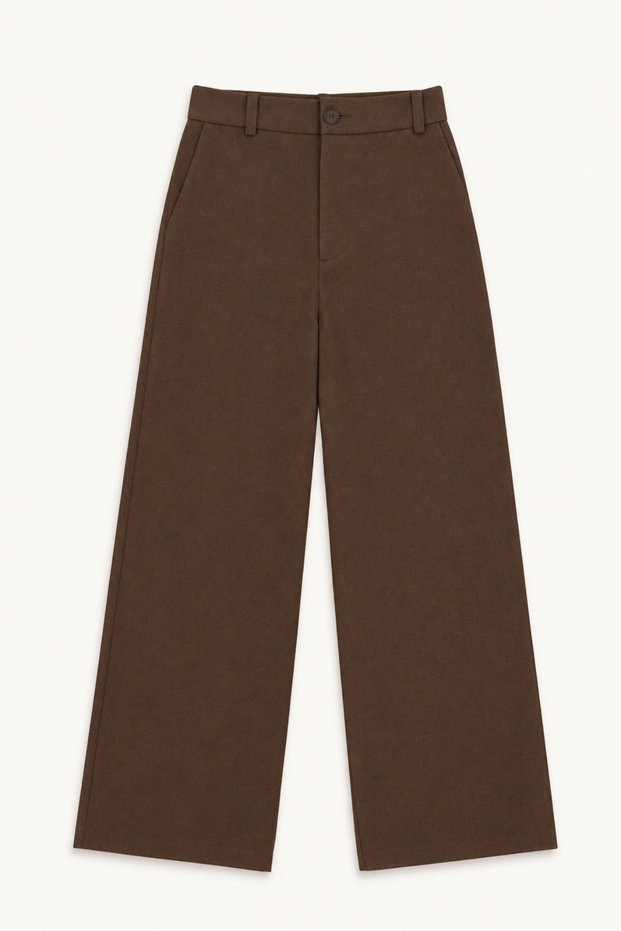 Girls' Pants School and Casual Gabardine Wide Cut Trousers 6-14 Years