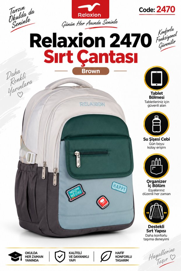 Multi-Compartment School and Daily Backpack 2470 – with Tablet Compartment