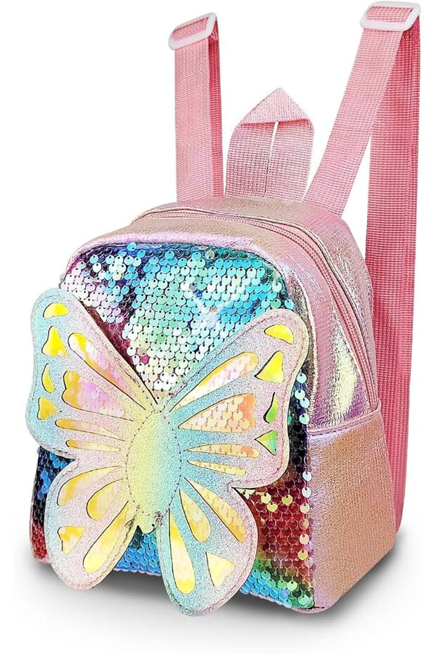 Cute Mini Backpacks, PU Leather Small Backpack for Women, Sequinned Tiny Backpack with Adjustable Sh