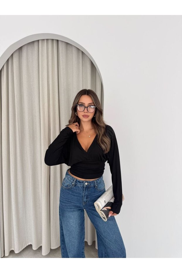 Fabric Viscose V-Neck Blouse