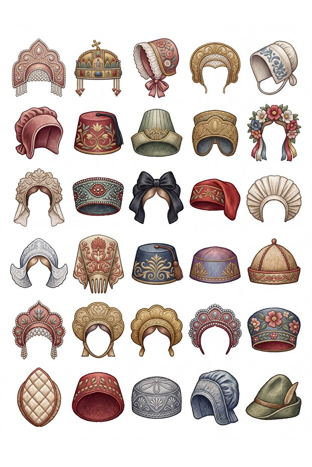 30 Pieces Traditional Embroidered Headboard Sticker Set - Agenda Notebook Laptop