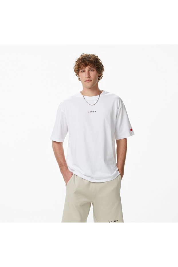 United4 Regular Fit Men's White T-Shirt