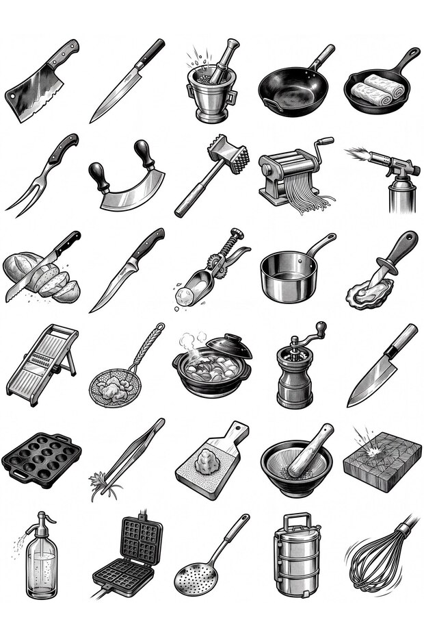 30 Piece Manga Kitchen Knife Sticker Set - Laptop, Notebook, Water Bottle