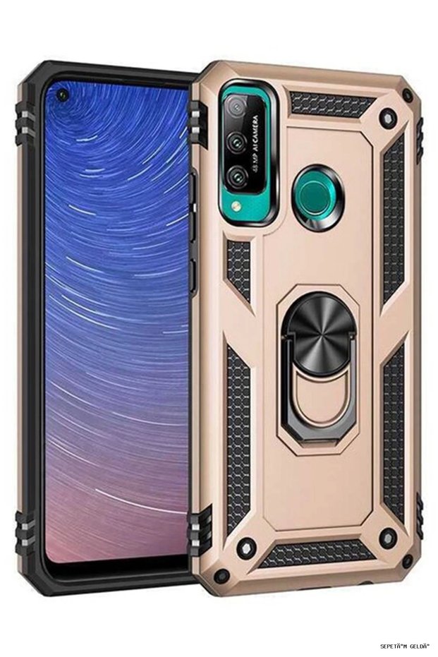 Spt-Gld Newface P40 Lite E Case Sofia Ringed Silicone Cover (134158) - Gold