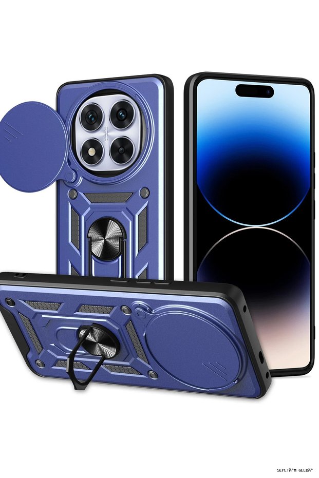 Spt-Gld Newface Redmi Note 14 Pro Plus Case Pars Lens Ringed Silicone (130014) - Navy Blue