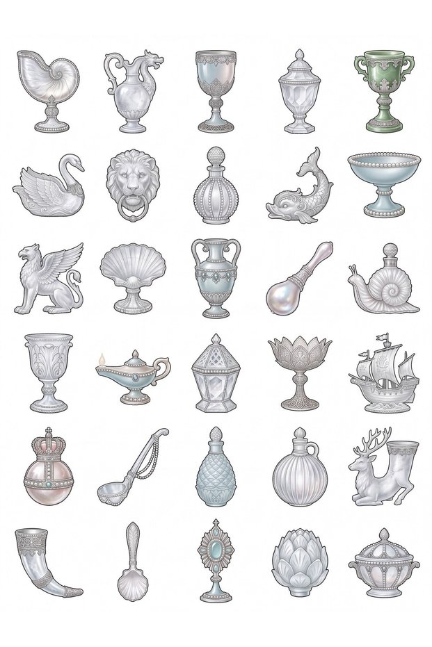 30 Pieces Baroque Crystal Object Sticker Set - Laptop, Notebook and Phone