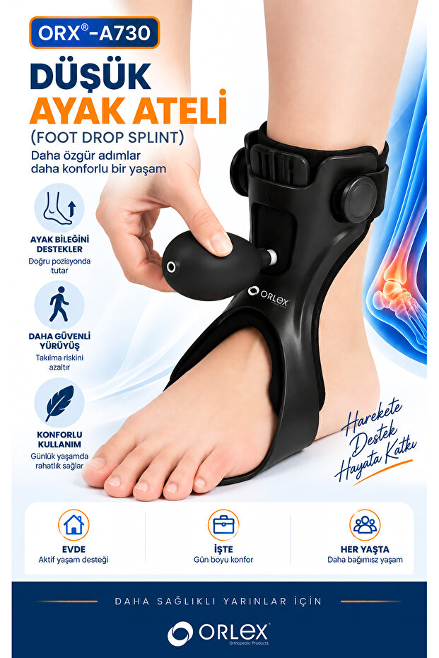 Low Foot Brace (Left Foot) – Orthopedic Support for Low Foot and Walking Assistance (Orx) ® -A730)
