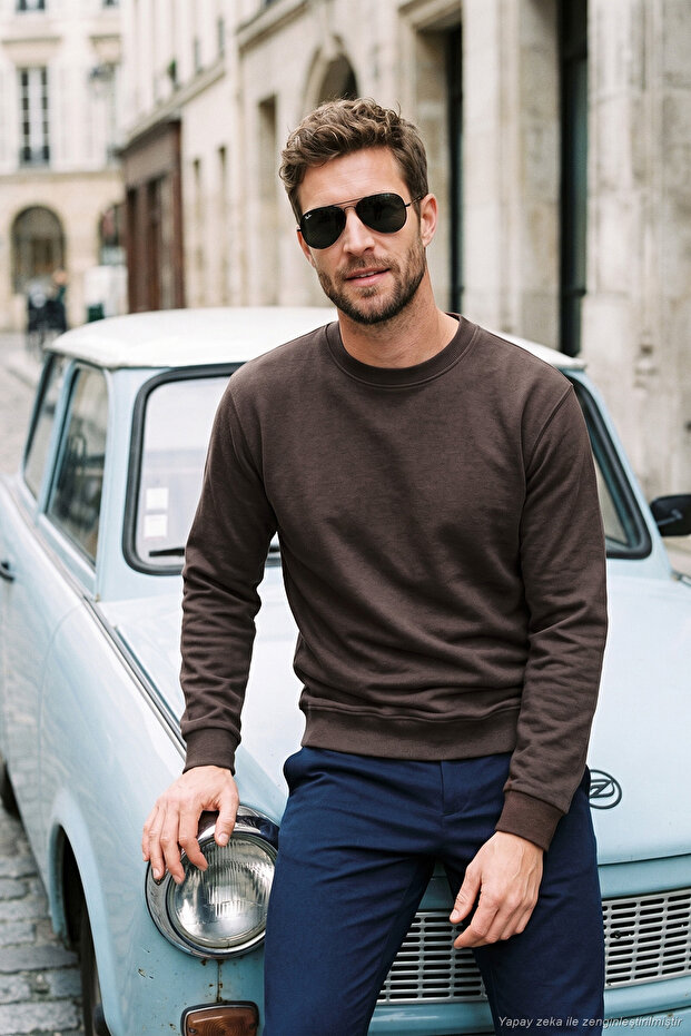 Cotton Relaxed Fit Crew Neck Sweat Men's Sweat 5901257