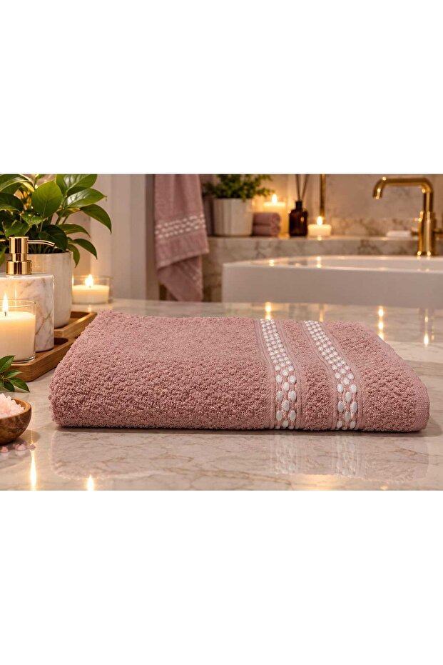 100% Cotton Beaded Bath Towel 90X140 cm Soft High Water Absorbency Large Size Shower Towel