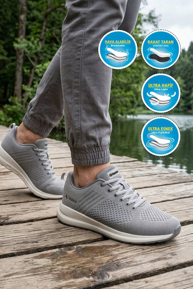Smoked Unisex Casual Sports Shoes Lace-Up Anorak Breathable Sneaker Wesley