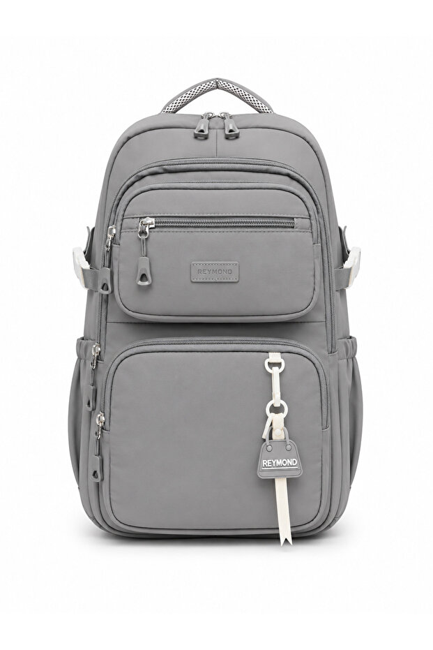 Reymond 2604 Backpack Water Repellent Imported Fabric Unisex Daily High School School Gray