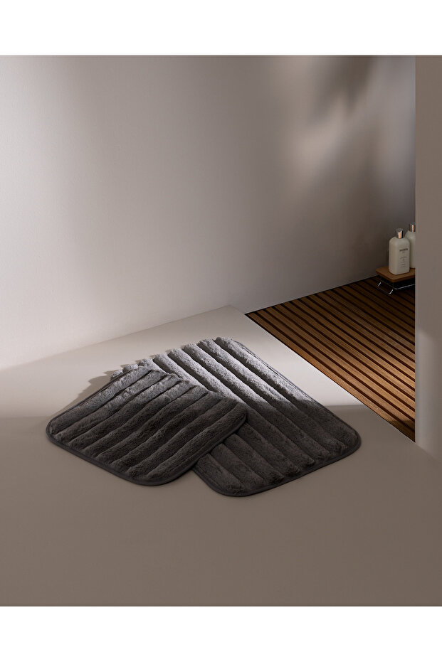 Elvane 2-Piece Bath Mat - Anthracite