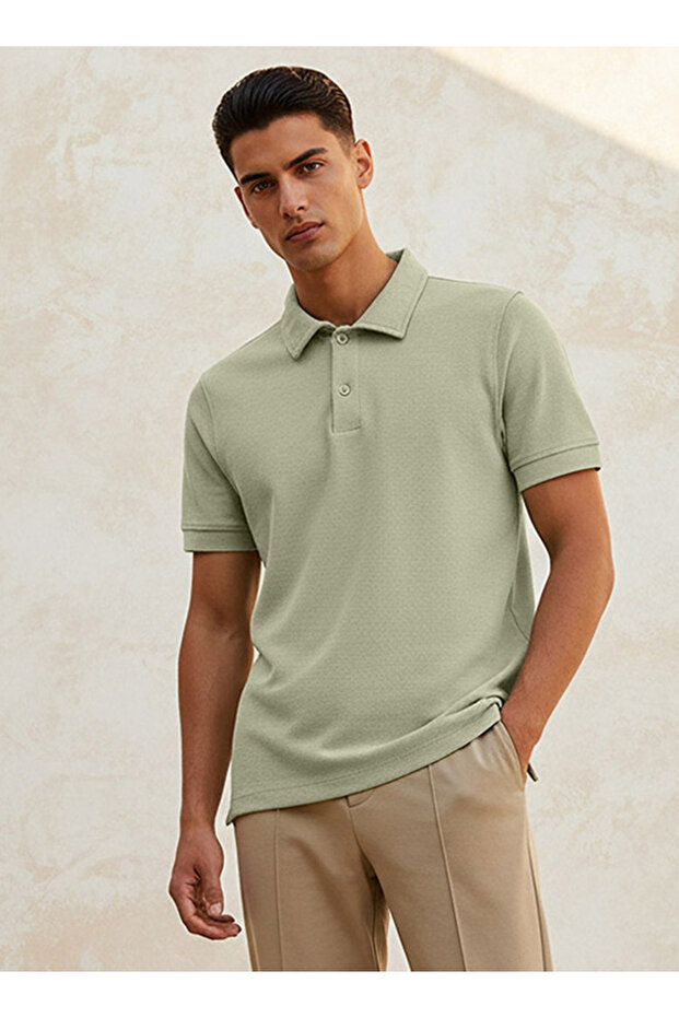 Basics Textured Polo T-shirt