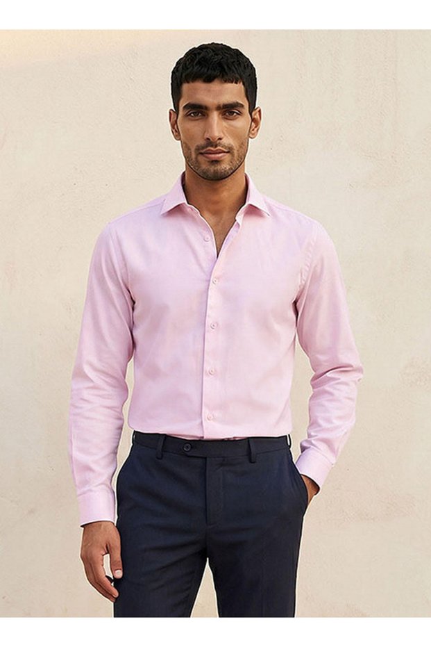 Regular Fit Dobby Textured Long Sleeves Shirt