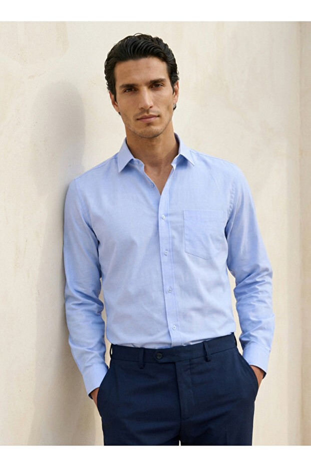 Regular Fit Textured Long Sleeves Shirt
