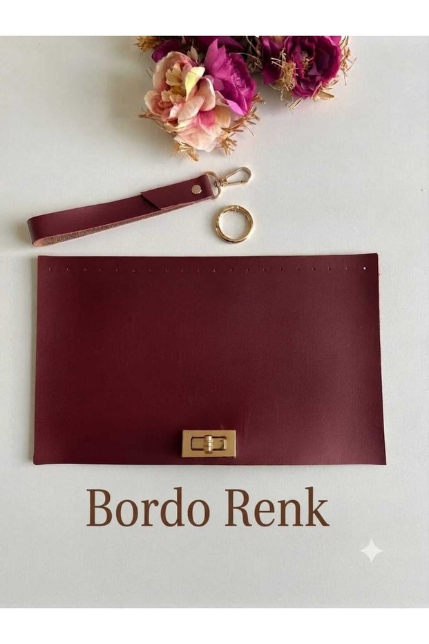 Faux Leather Set for Clutch Bag, Knitted Bag Set