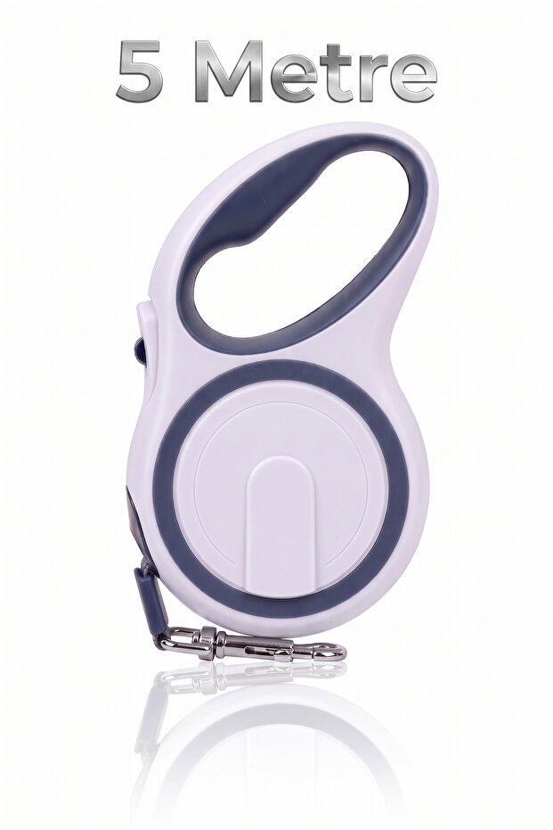 5 Meters 20 kg Automatic Retractable Dog Leash - Safety Locking Ribbon Leash Beige