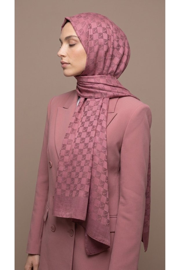 Jacquard Square Monogram Shawl