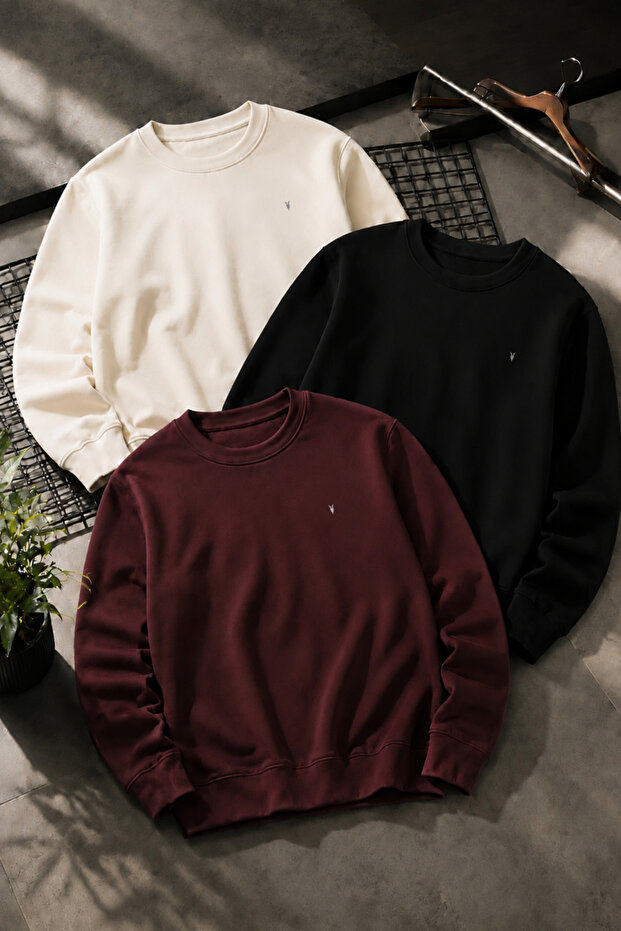 Men's Premium Embroidered Comfortable 3-Piece Sweatshirt