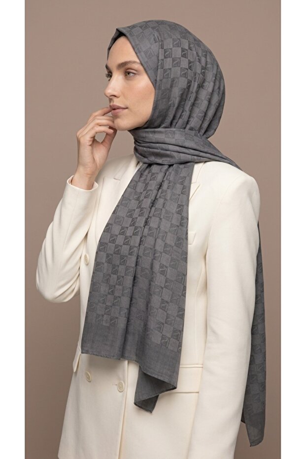 Jacquard Square Monogram Shawl
