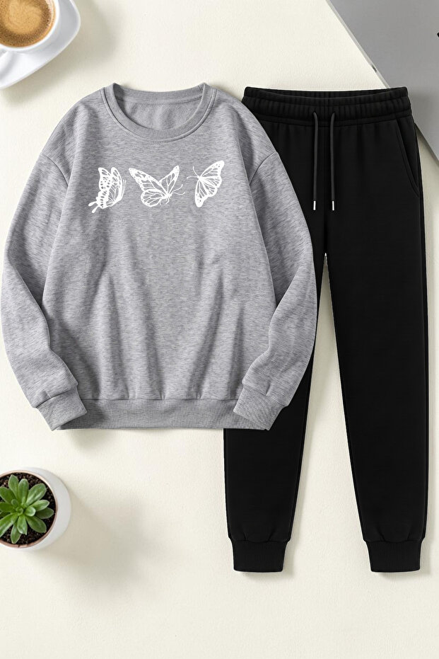 Unisex Bloom Daisies Crew Neck Sweatshirt - 2-Piece Tracksuit Set