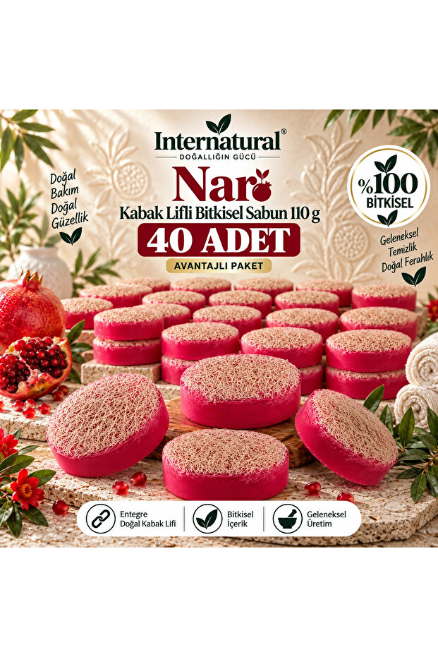 Internatural Pomegranate Pumpkin Fiber Herbal Soap 40 Pack (40 X 110 g)