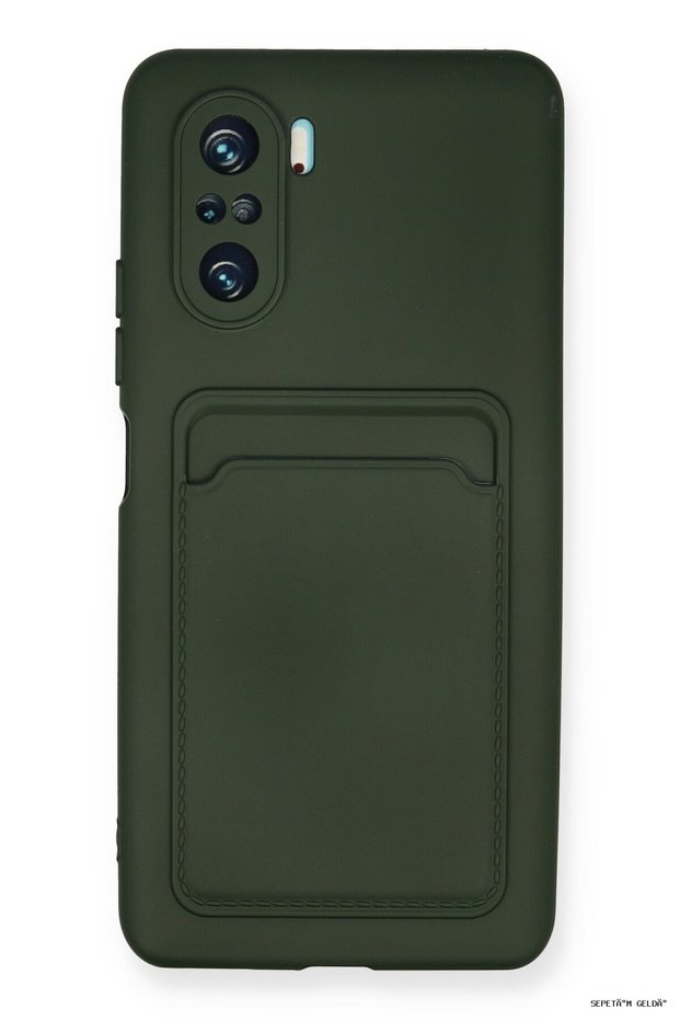 Spt-Gld Newface Redmi K40 Pro Case Kelvin Silicone with Business Card Holder - (212528) Dark Green