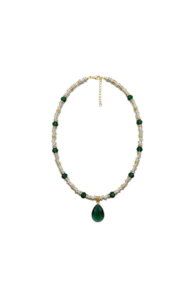 Gem Drop Necklace - Emerald Green