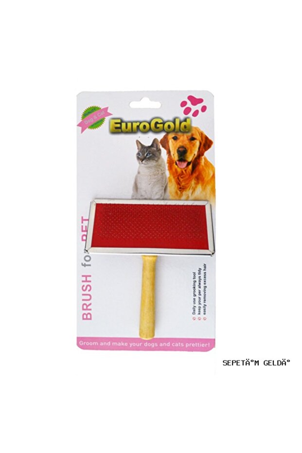 Spt-Gld Dog Brush with Wooden Handle (222836) Brush L