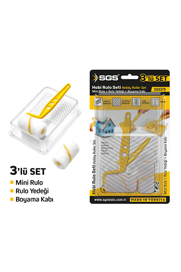 Sgs370 Hobby Mini Roller Painting Container Set Practical Use Durable Paint Tray Set
