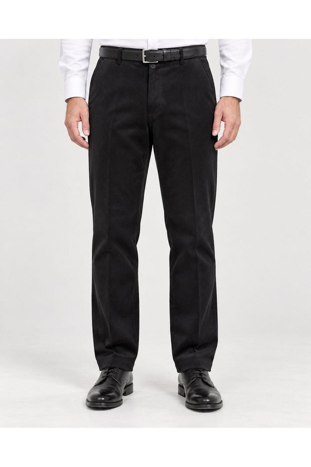 Men's Comfortable Fit High Quality Winter Thick Thermal Velvet Trousers with Fleece Inside Dad Ribbed Pants