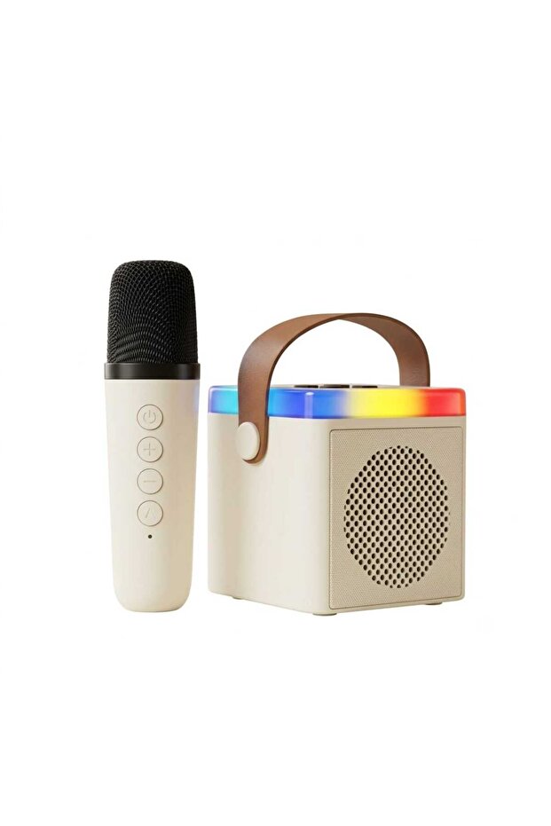 Mini Bluetooth Speaker A9 Portable Karaoke Wireless Speaker with Microphone Led Interactive Light
