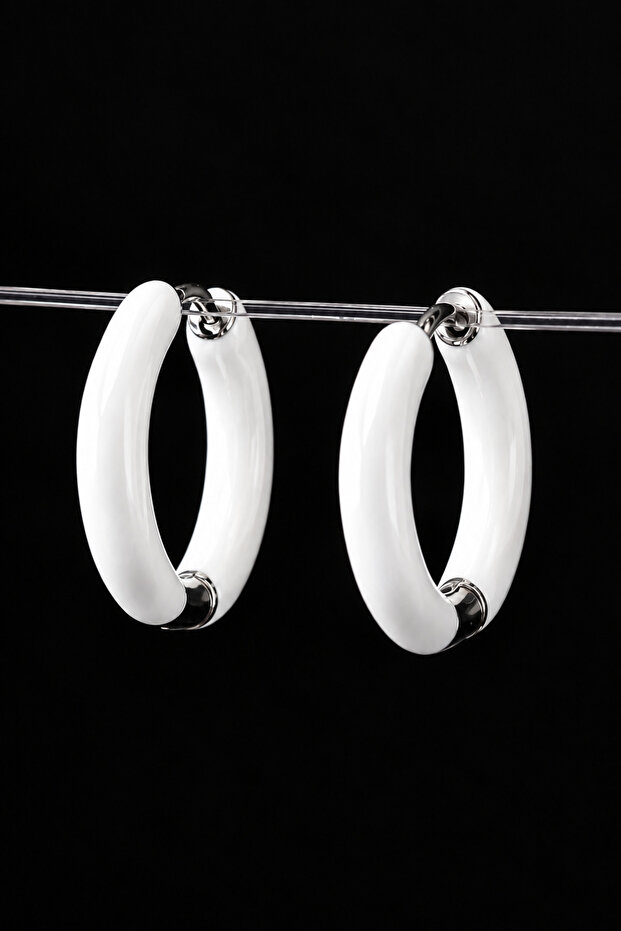 Mineli Steel Hoop Earrings