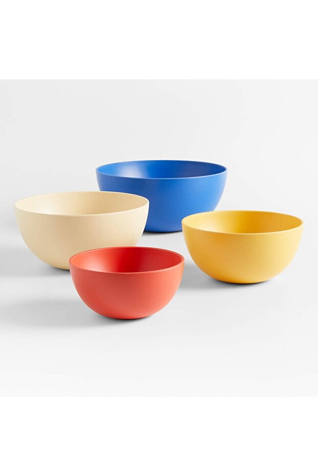 Molly Baz Design Set of 4 Bamboo Melamine Mixing Bowls