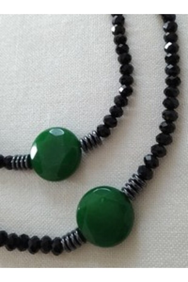 Special Design Jade Natural Stone Necklace - Black -