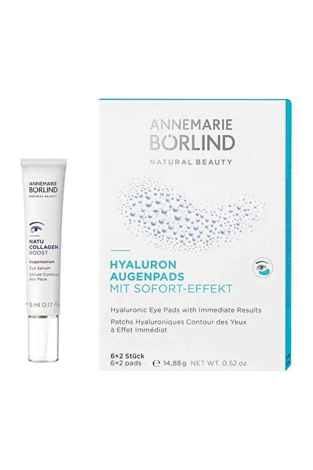 Eye Pad and Serum Set, with Hyaluron and Collagen Effect, Vegan, 6X2 Pads + 5 ml Serum