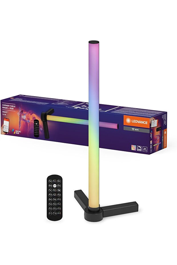 Smart Rgb Wifi Table Lamp Dimmable, Smart Control, Modern Black Design