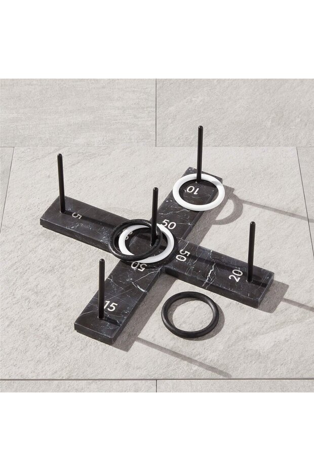 Black Marble Ring Toss Game, Unique Design