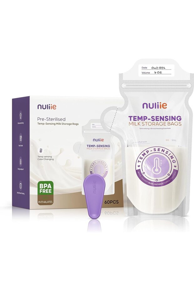 60Pcs Breast Milk Storage Bag, 180ml, Ziplock Clip, Leakproof, Bpa Free, Anti-Spill