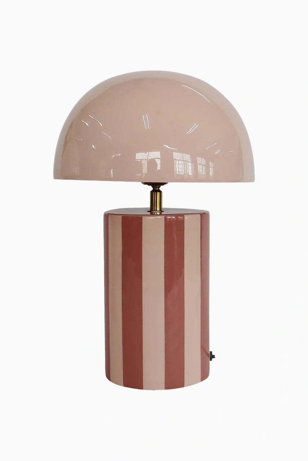 Leitmotiv Rayado Rose Striped Decorative Table Lamp - Pink