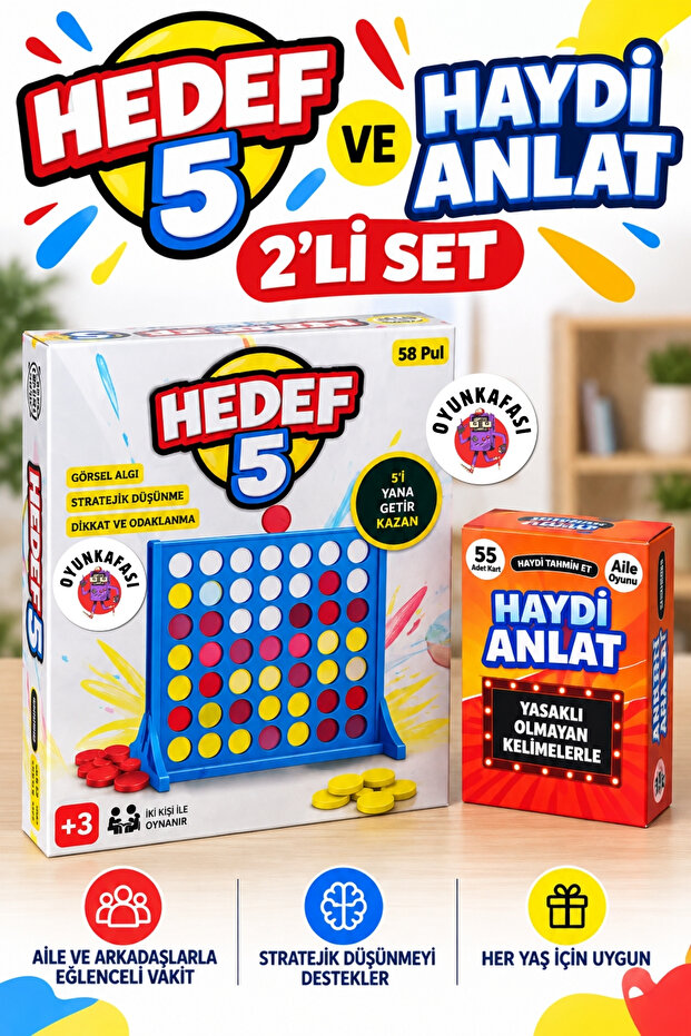 2-Player Game Set Target 5 and Tell Us – Strategy, Word Telling, and Family Game