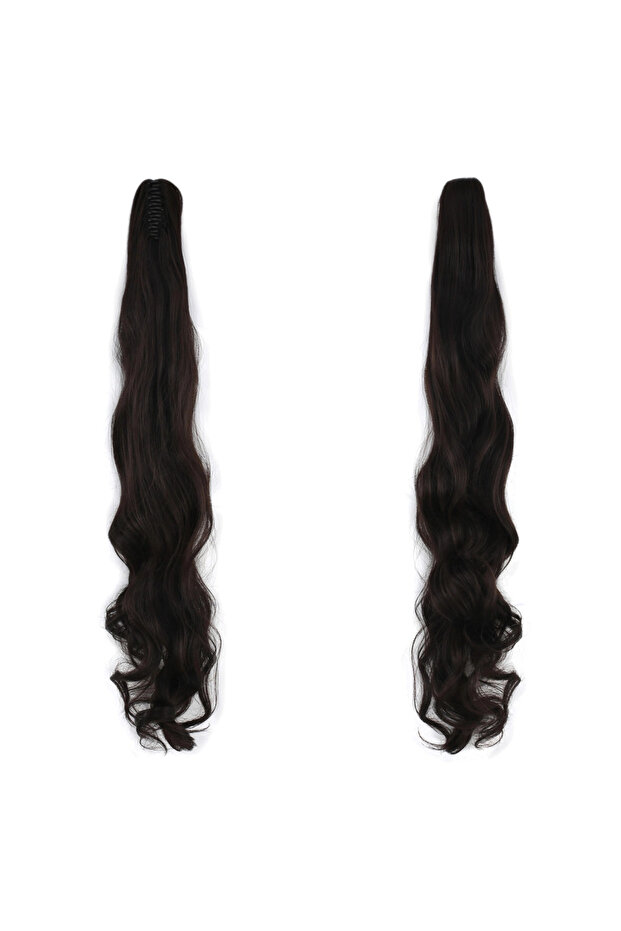 Buckle-Attached Wide Daal Extra Long Ponytail / Natural Dark Brown