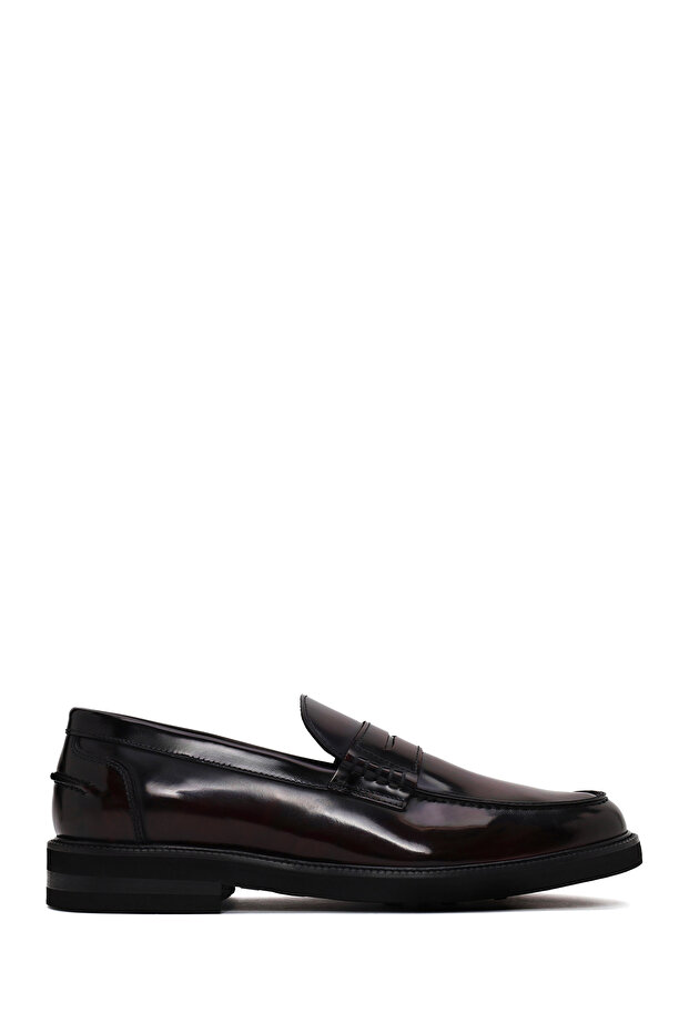 Men's Burgundy Leather Casual Loafer Wm820013Da