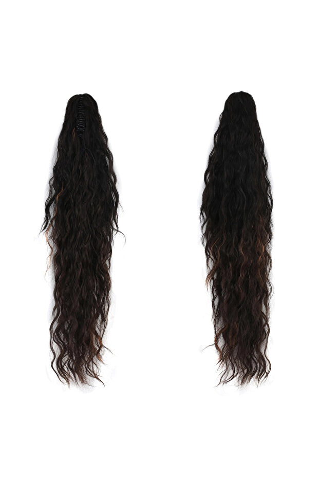 Natural Layered Cut Ponytail with Buckle / Dark / Chestnut Copper Shimmer
