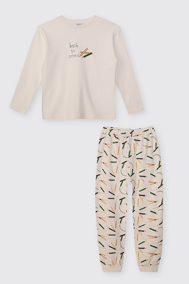 Boy's Ecru Pajama Set