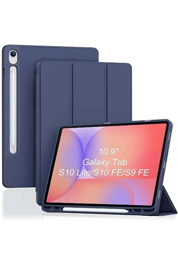 Smart Case for Galaxy Tab S10 Lite/S10 FE/S9 FE 10.9-Inch with S Pen Holder, Trifold Stand Folio Cover with Soft TPU Back for 10.9" Galaxy Tab S10 Lite/S10 FE/S9 FE -Navy