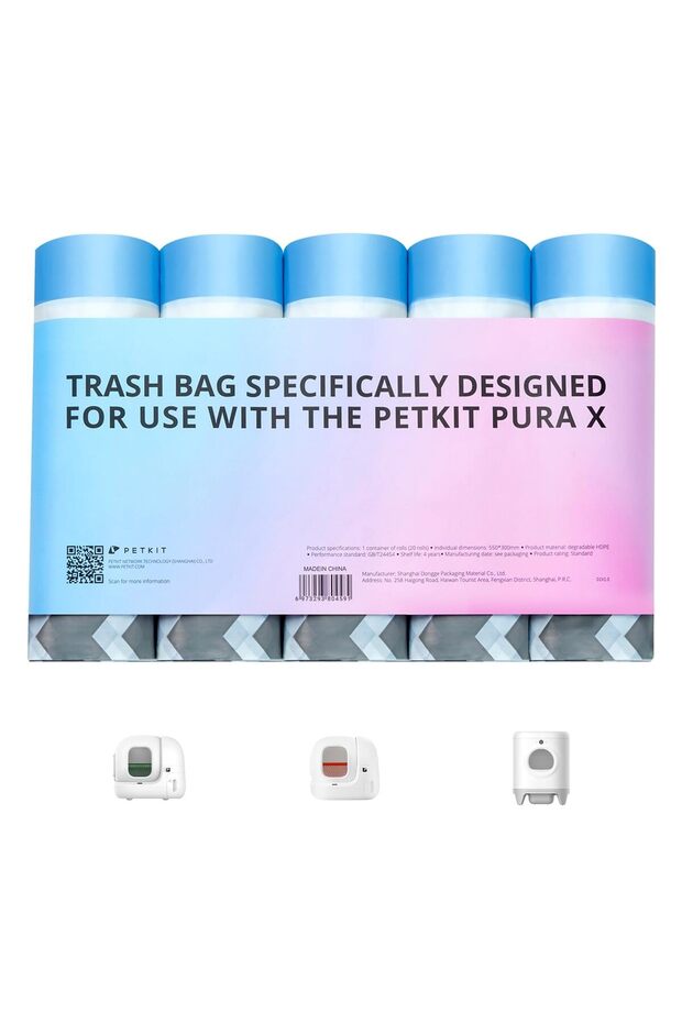 PuraX PuraMax Replaced Waste Bags-5 Rolls | Portable Cat Litter Waste Receptacles Bags for Self-Cleaning Cat Litter Box
