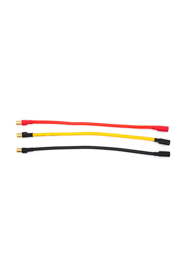 6.5mm banana Plug 3PCS 200mm 3.5mm 4.0mm Gold Bullet Extension Cable Wire Silicone Wire Plug Connect