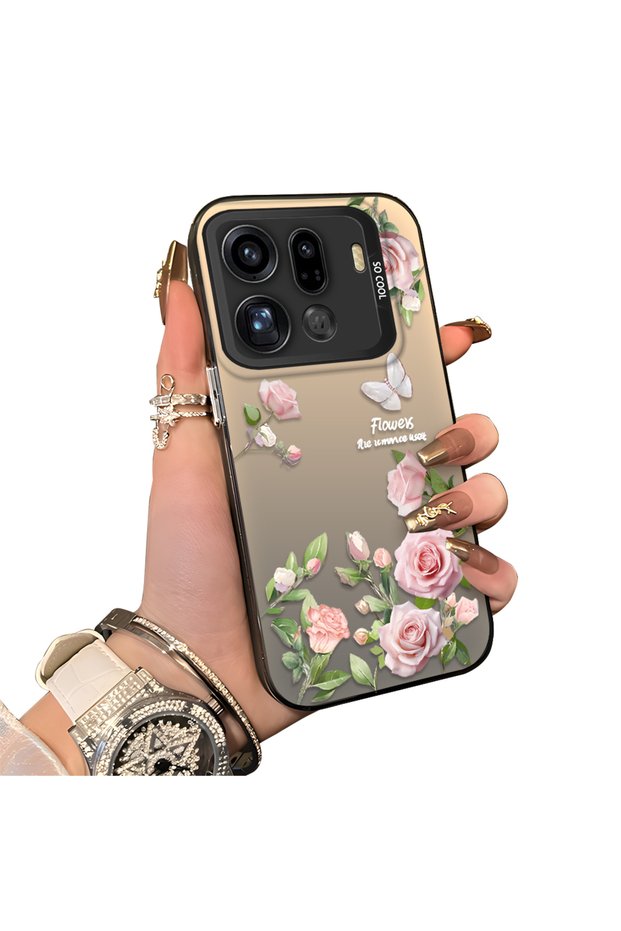 Oppo Find X9 Pro 5g Compatible Elegant Pink Rose Butterfly Case, Slim Structure Perfectly Fits the Phone
